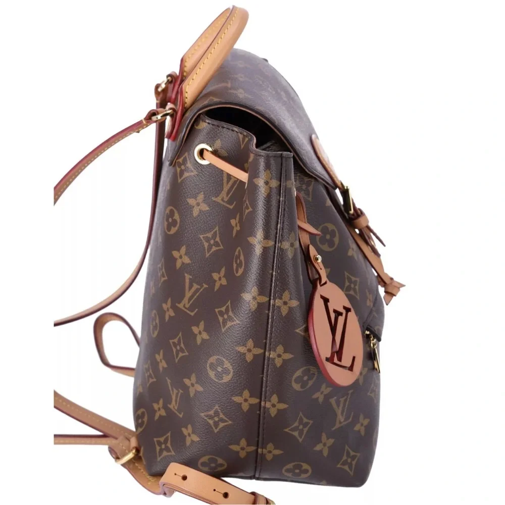 Louis Vuitton Montsouris PM Backpack Brown Monogram M45501 LV Logo Charm